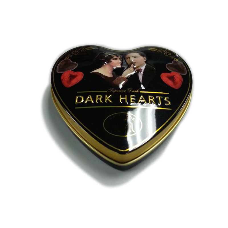 dark heart chocolate tin box