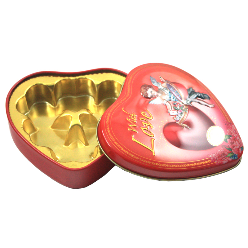 red heart tin for chocolate 