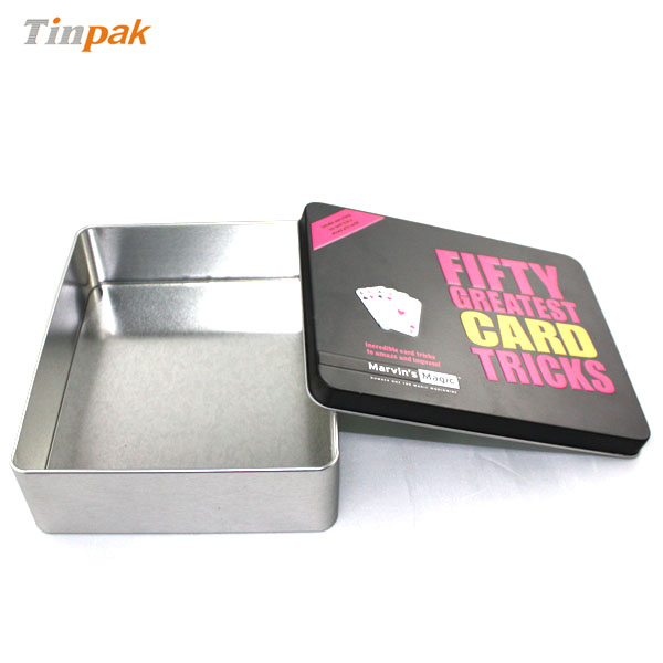 high quality rectangular tin box for cards
