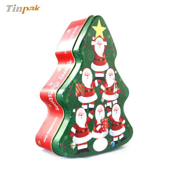 Christmas tree tin box