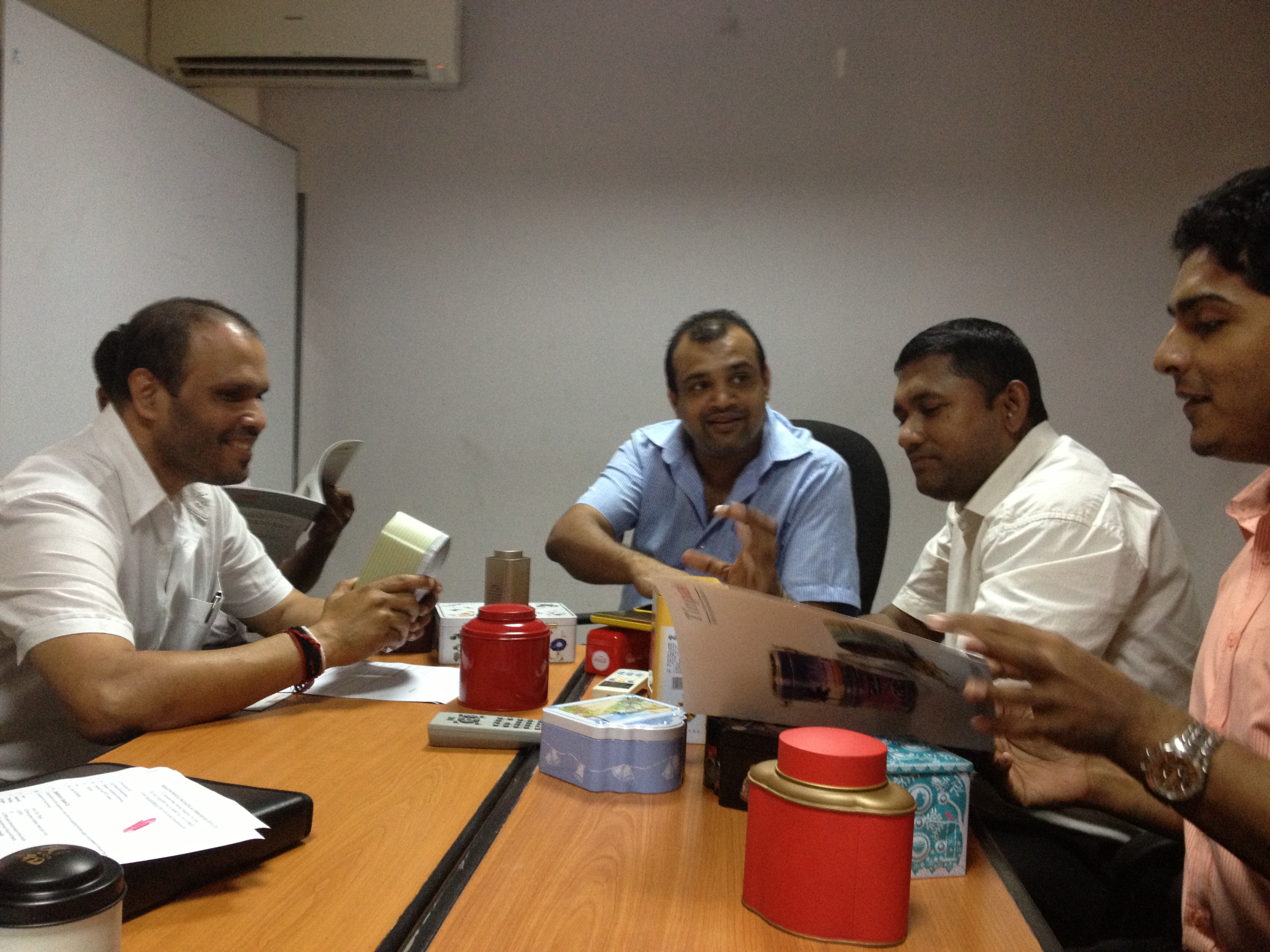 meeting with the caddy tin box customer in Sri Lanka