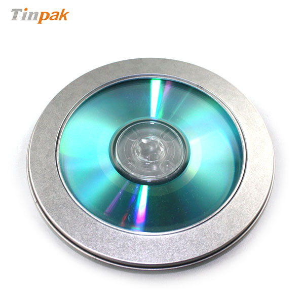 round CD tin case