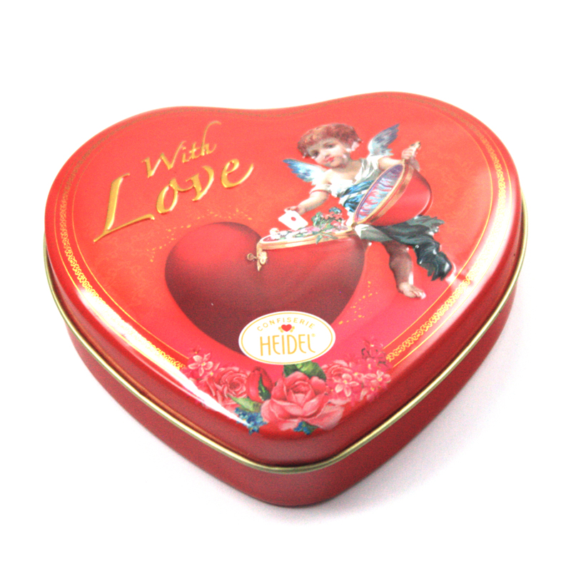 Heart shaped tin box