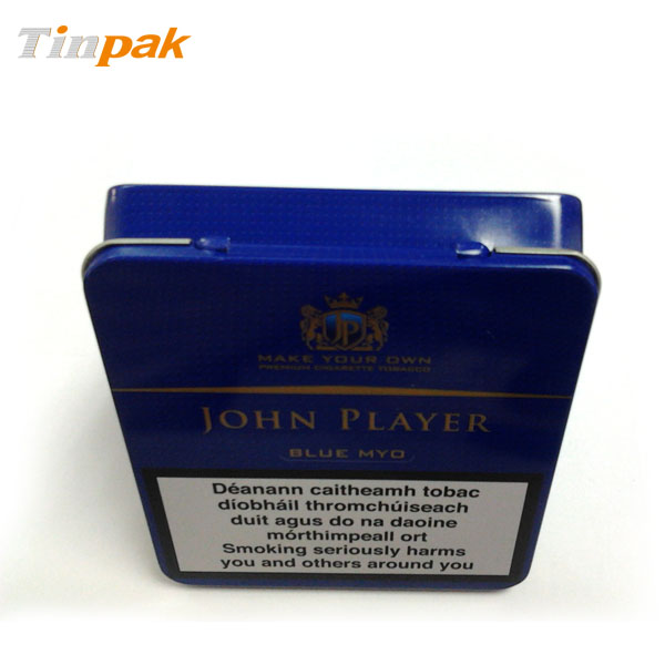 hinged cigarette tin case
