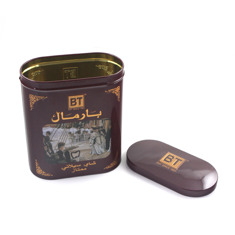  oval tin container for food