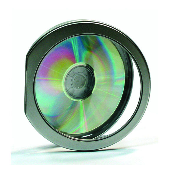 CD tin case with hinged lid