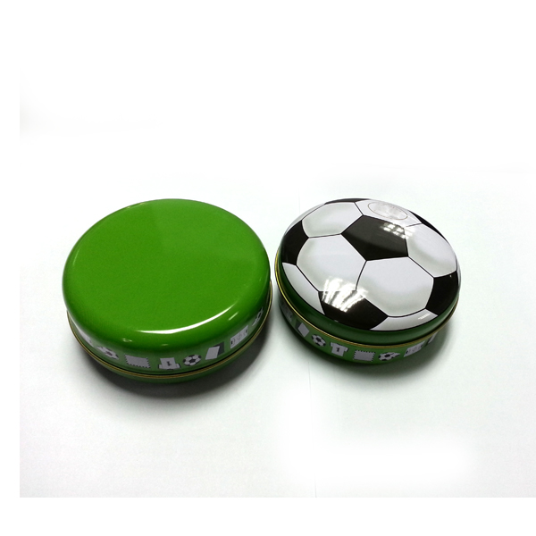 football printed tin box for chocolate