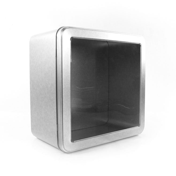 large square window tin container for food