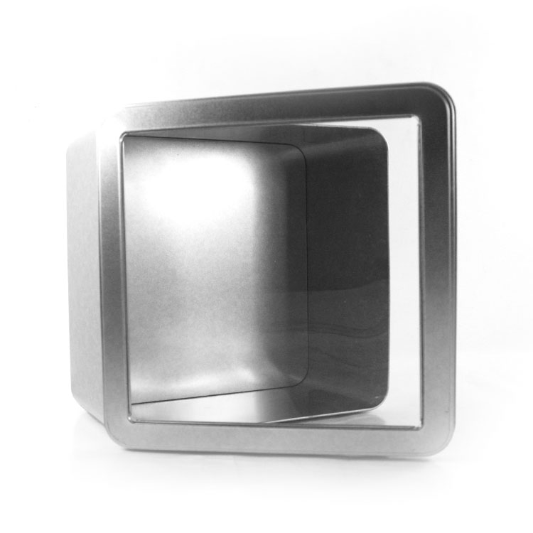 large square window tin container for food