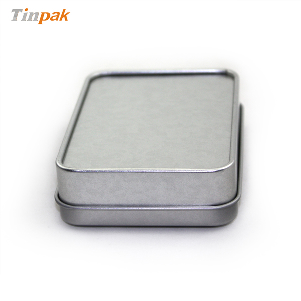 small silver plain rectangular soap tin case
