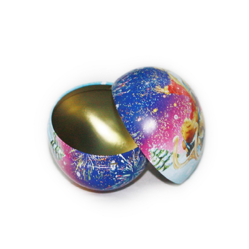 christmas gift ball tin