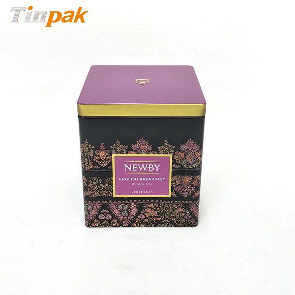 Airtight square tea tin canister with customized logo