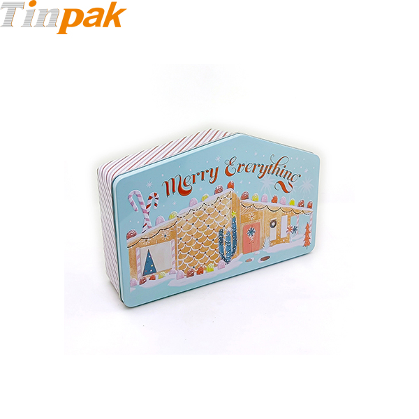Christmas Decorative House Shape Gift Food Tin Box