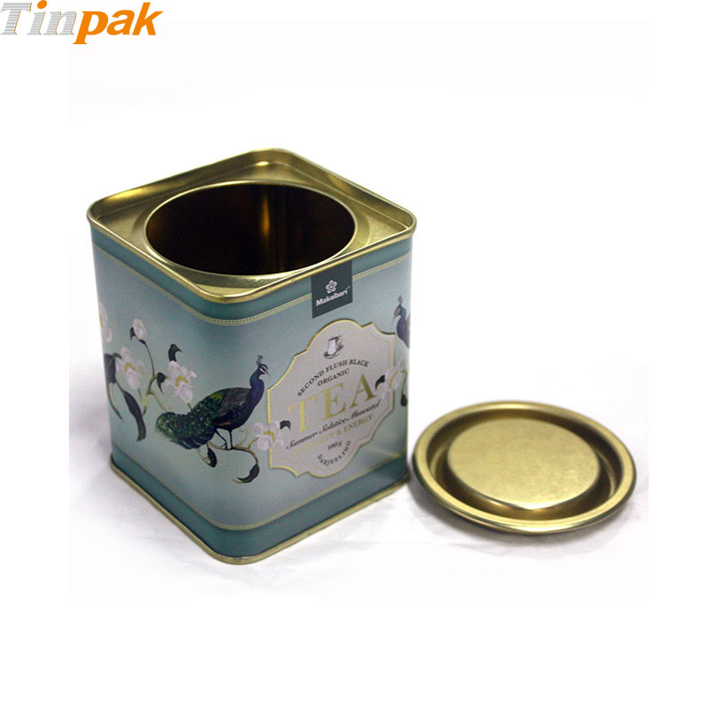 Custom Printed Tea Tin Cans with Lever Top Supplier