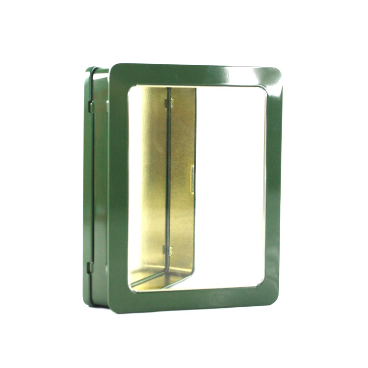 rectangular window tin box for chocolate