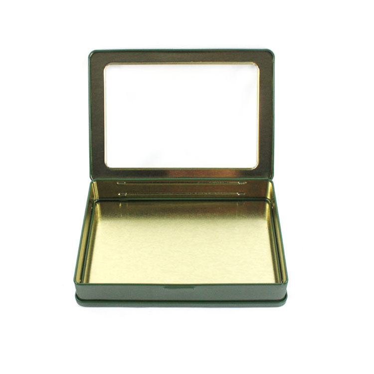 rectangular window tin box for chocolate